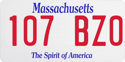 MA license plate 107BZ0