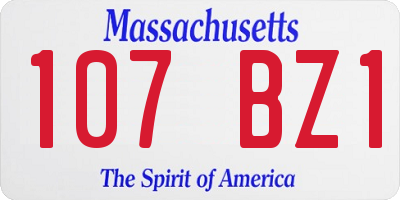 MA license plate 107BZ1