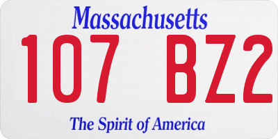 MA license plate 107BZ2
