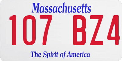 MA license plate 107BZ4
