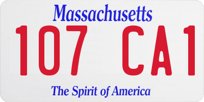 MA license plate 107CA1