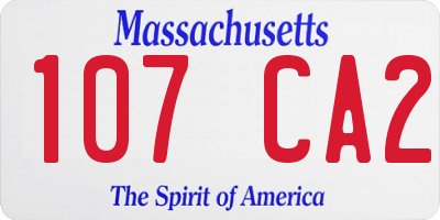 MA license plate 107CA2