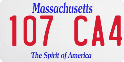 MA license plate 107CA4