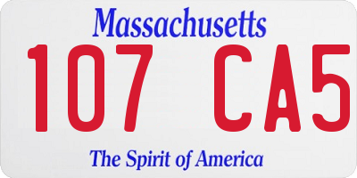 MA license plate 107CA5