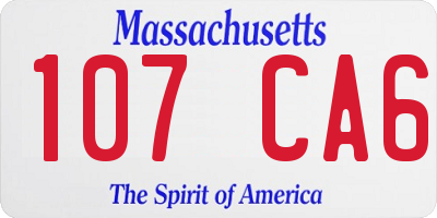 MA license plate 107CA6