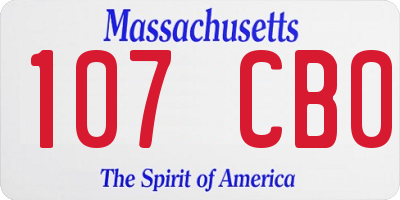 MA license plate 107CB0