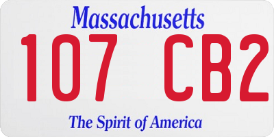 MA license plate 107CB2
