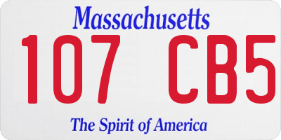 MA license plate 107CB5