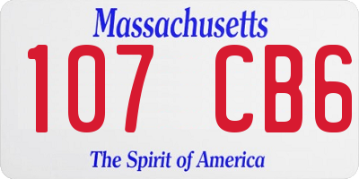 MA license plate 107CB6