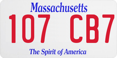 MA license plate 107CB7