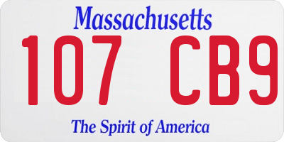 MA license plate 107CB9