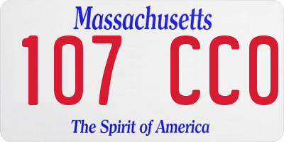 MA license plate 107CC0