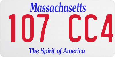 MA license plate 107CC4