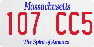 MA license plate 107CC5