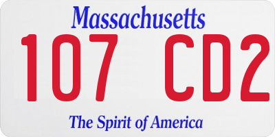 MA license plate 107CD2