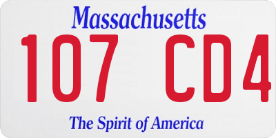 MA license plate 107CD4