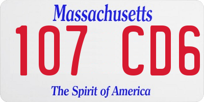 MA license plate 107CD6