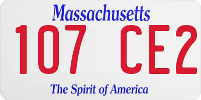 MA license plate 107CE2
