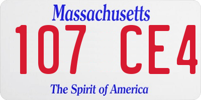 MA license plate 107CE4