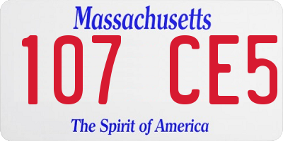 MA license plate 107CE5