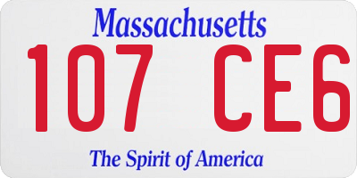 MA license plate 107CE6