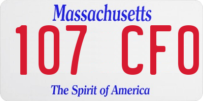 MA license plate 107CF0