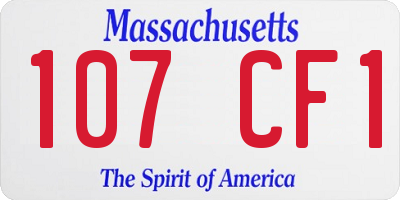 MA license plate 107CF1