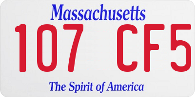 MA license plate 107CF5