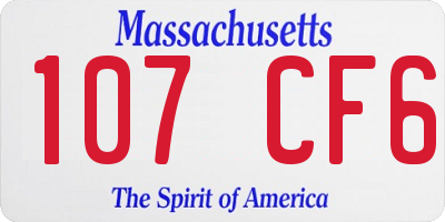 MA license plate 107CF6