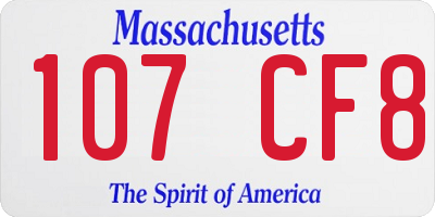MA license plate 107CF8
