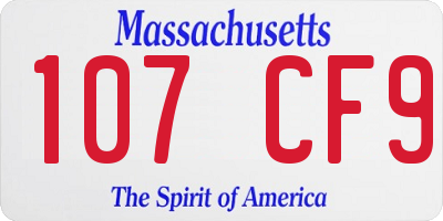 MA license plate 107CF9