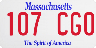 MA license plate 107CG0