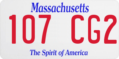 MA license plate 107CG2
