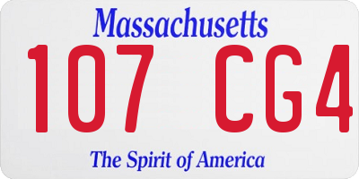 MA license plate 107CG4