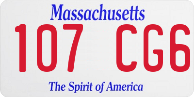 MA license plate 107CG6
