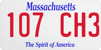 MA license plate 107CH3