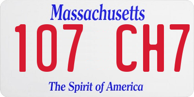 MA license plate 107CH7
