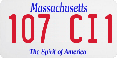 MA license plate 107CI1