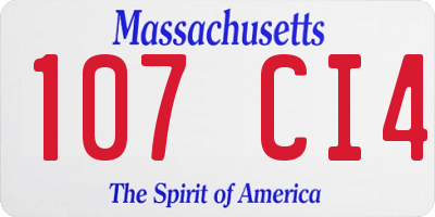 MA license plate 107CI4