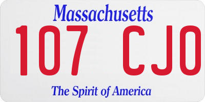 MA license plate 107CJ0