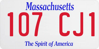 MA license plate 107CJ1