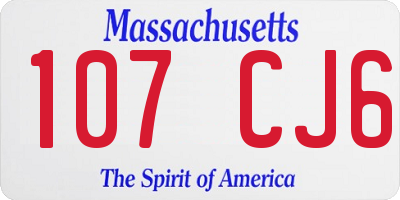 MA license plate 107CJ6