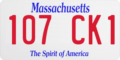 MA license plate 107CK1