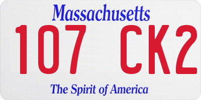 MA license plate 107CK2