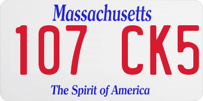 MA license plate 107CK5