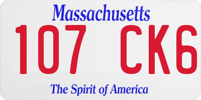 MA license plate 107CK6