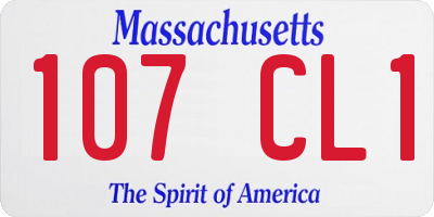 MA license plate 107CL1