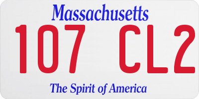 MA license plate 107CL2