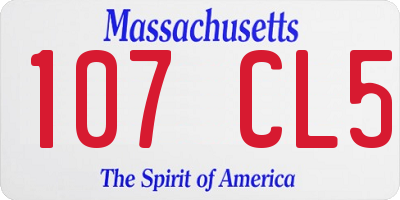 MA license plate 107CL5