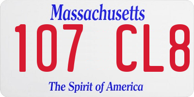MA license plate 107CL8